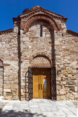 Nessebar, Bulgaristan - 12 Ağustos 2018: Yaz görünümü, antik Kilisesi, Saint John the Baptist kasaba, Nessebar, Burgaz bölge, Bulgaristan