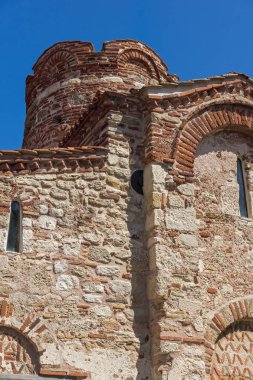Nessebar, Bulgaristan - 12 Ağustos 2018: Yaz görünümü, antik Kilisesi, Saint John the Baptist kasaba, Nessebar, Burgaz bölge, Bulgaristan