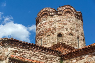 Nessebar, Bulgaristan - 12 Ağustos 2018: Yaz görünümü, antik Kilisesi, Saint John the Baptist kasaba, Nessebar, Burgaz bölge, Bulgaristan