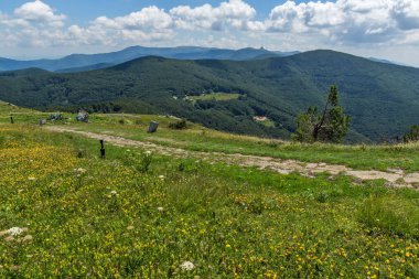 Muhteşem yaz yataydan Stara Planina (Balkan) dağlara Shipka tepe, Stara Zagora bölge, Bulgaristan