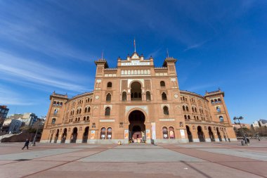 Madrid, İspanya - 24 Ocak 2018: Las Ventas Bullring (Plaza de Toros de Las Ventas) Plaza de torros şehir Madrid, İspanya yer alan