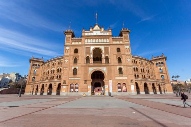 Madrid, İspanya - 24 Ocak 2018: Las Ventas Bullring (Plaza de Toros de Las Ventas) Plaza de torros şehir Madrid, İspanya yer alan