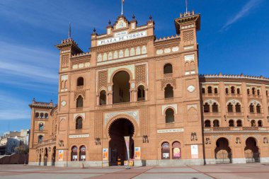 Madrid, İspanya - 24 Ocak 2018: Las Ventas Bullring (Plaza de Toros de Las Ventas) Plaza de torros şehir Madrid, İspanya yer alan