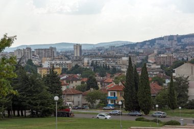Stara Zagora, Bulgaristan - 5 Ağustos 2018: Panoramik şehir Stara Zagora, Bulgaristan