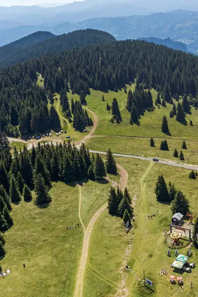 Letní Krajina Rhodope Mountains Snezhanka Věže Poblíž Lyžařské Středisko Pamporovo — Stock fotografie