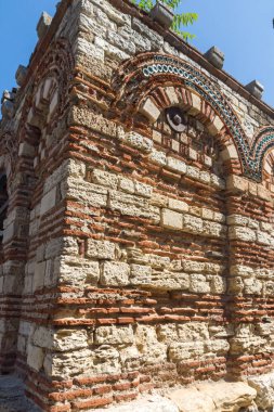 Nessebar, Bulgaristan - 12 Ağustos 2018: Harabeleri antik kilise kutsal meleklerden Michael ve Gabriel Nessebar kasaba, Burgaz bölge, Bulgaristan