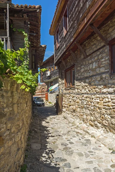 Nessebar Bulgaristan Ağustos 2018 Tipik Sokak Eski Kasaba Nessebar Burgaz — Stok fotoğraf