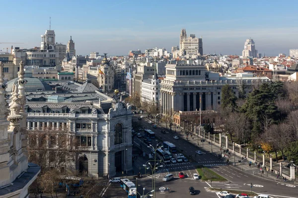 Madrid España Enero 2018 Increíble Panorámica Ciudad Madrid Desde Palacio —  Fotos de Stock