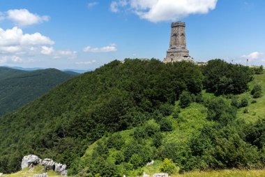 Anıt özgürlük Shipka ve yatay için Stara Planina (Balkan) dağ, Stara Zagora bölge, Bulgaristan