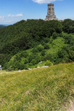 Anıt özgürlük Shipka ve yatay için Stara Planina (Balkan) dağ, Stara Zagora bölge, Bulgaristan