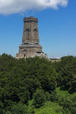 Anıt özgürlük Shipka ve yatay için Stara Planina (Balkan) dağ, Stara Zagora bölge, Bulgaristan