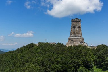 Anıt özgürlük Shipka ve yatay için Stara Planina (Balkan) dağ, Stara Zagora bölge, Bulgaristan