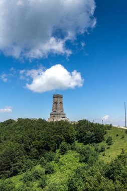 Anıt özgürlük Shipka ve yatay için Stara Planina (Balkan) dağ, Stara Zagora bölge, Bulgaristan