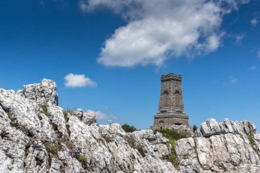 Anıt özgürlük Shipka ve yatay için Stara Planina (Balkan) dağ, Stara Zagora bölge, Bulgaristan