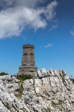 Anıt özgürlük Shipka ve yatay için Stara Planina (Balkan) dağ, Stara Zagora bölge, Bulgaristan