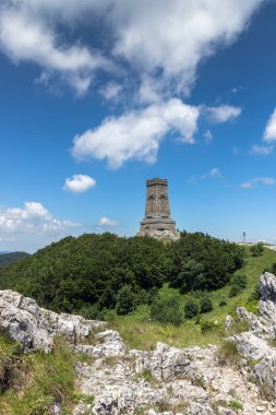 Anıt özgürlük Shipka ve yatay için Stara Planina (Balkan) dağ, Stara Zagora bölge, Bulgaristan