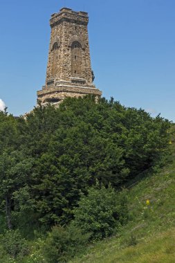 Anıt özgürlük Shipka ve yatay için Stara Planina (Balkan) dağ, Stara Zagora bölge, Bulgaristan