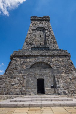 Anıt özgürlük Shipka ve yatay için Stara Planina (Balkan) dağ, Stara Zagora bölge, Bulgaristan