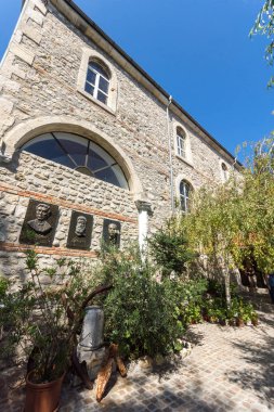 Nessebar, Bulgaristan - 12 Ağustos 2018: Harabeleri, antik Kilisesi, Saint Paraskeva kasaba Nessebar, Burgaz bölge, Bulgaristan