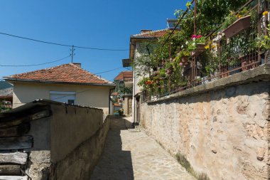 Kratovo, Makedonya - 21 Temmuz 2018: Panoramik şehir Kıratova, Makedonya Cumhuriyeti