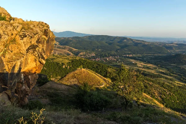 Tramonto Paesaggio Della Montagna Osogovo Regione Probistip Repubblica Macedonia — Foto Stock