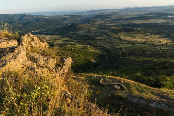 Paysage Coucher Soleil Montagne Osogovo Région Probistip République Macédoine — Photo