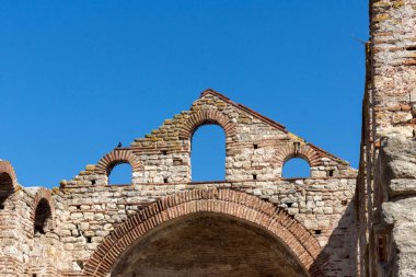 Harabeleri, eski kilise olan Ayasofya kasaba, Nessebar, Burgaz bölge, Bulgaristan