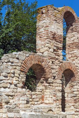 Harabeleri, eski kilise olan Ayasofya kasaba, Nessebar, Burgaz bölge, Bulgaristan
