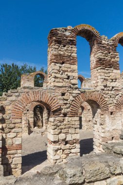 Harabeleri, eski kilise olan Ayasofya kasaba, Nessebar, Burgaz bölge, Bulgaristan