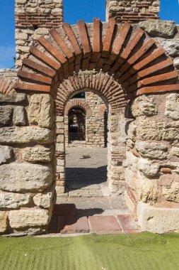 Harabeleri, eski kilise olan Ayasofya kasaba, Nessebar, Burgaz bölge, Bulgaristan