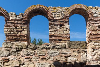 Harabeleri, eski kilise olan Ayasofya kasaba, Nessebar, Burgaz bölge, Bulgaristan