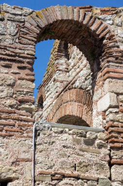 Harabeleri, eski kilise olan Ayasofya kasaba, Nessebar, Burgaz bölge, Bulgaristan