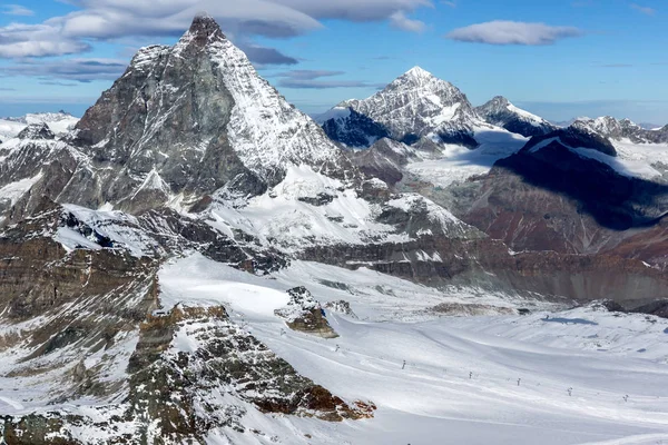 Mount Matterhorn Kış Manzarası Inanılmaz Bulutlar Valais Canton Alpler Sviçre — Stok fotoğraf