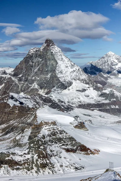 Mount Matterhorn Kış Manzarası Inanılmaz Bulutlar Valais Canton Alpler Sviçre — Stok fotoğraf