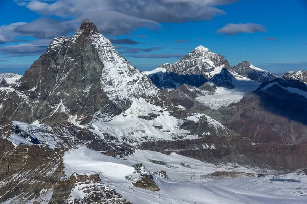 Mount Matterhorn Kış Manzarası Inanılmaz Bulutlar Valais Canton Alpler Sviçre — Stok fotoğraf