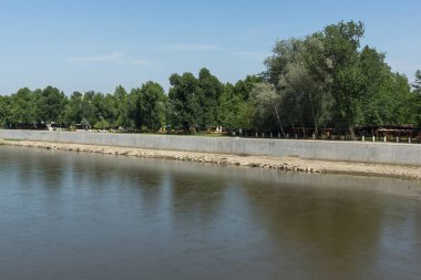 Edirne şehir, Doğu Trakya, Türkiye'de (Maritsa) meriç Nehri'nin manzara