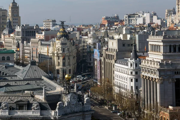 Madrid Spanien Januar 2018 Panoramablick Von Der Terrasse Des Cybele — Stockfoto