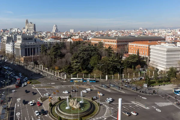 Madrid Spanien Januar 2018 Panoramablick Von Der Terrasse Des Cybele — Stockfoto