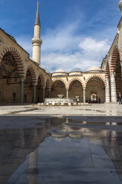 Edirne, Türkiye - 26 Mayıs 2018: Uc Serefeli Camii Edirne şehri, Doğu Trakya, Türkiye'nin Merkez Camii