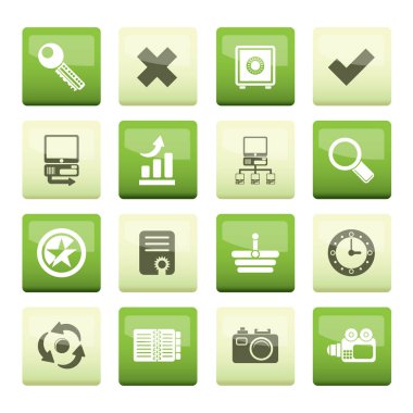 Internet ve Web sitesi simgeleri yeşil arka plan - vektör Icon Set