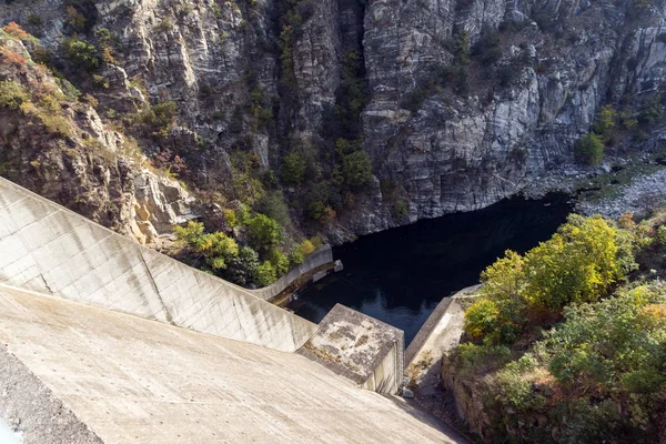 Herfst Ladscapearchitect Van Dam Van Het Krichim Reservoir Rhodopes Berg — Stockfoto