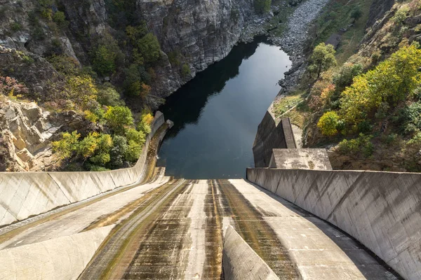 Herfst Ladscapearchitect Van Dam Van Het Krichim Reservoir Rhodopes Berg — Stockfoto