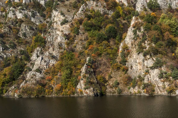 Herfst Ladscapearchitect Van Dam Van Het Krichim Reservoir Rhodopes Berg — Stockfoto