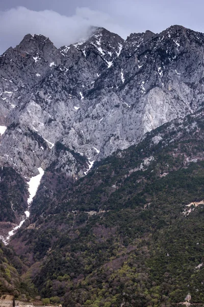 Landschap Van Berg Athos Autonome Kloosterstaat Chalkidiki Griekenland — Stockfoto