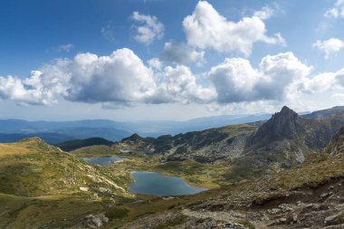 Yaz görünüm ikiz, Trefoil ve balık gölleri, Rila Dağı, yedi Rila göller, Bulgaristan