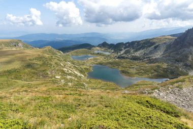 Yaz görünüm ikiz, Trefoil ve balık gölleri, Rila Dağı, yedi Rila göller, Bulgaristan