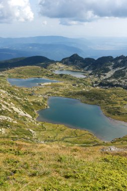 Yaz görünüm ikiz, Trefoil ve balık gölleri, Rila Dağı, yedi Rila göller, Bulgaristan