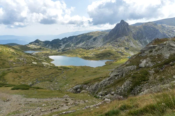 Sommaren Syn Twin Lake Rila Mountain Sju Rila Sjöarna Bulgarien — Stockfoto