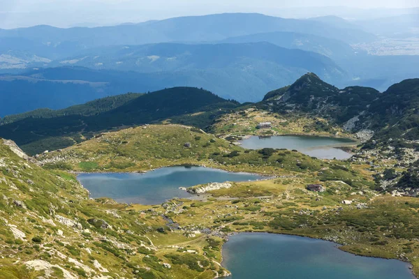 Vista Verano Twin Trefoil Fish Lakes Rila Mountain Seven Rila — Foto de Stock