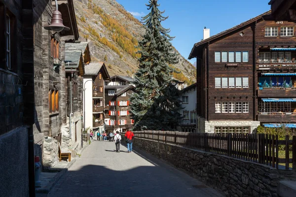 Zermatt Švýcarsko Října 2015 Úžasný Podzim Panorama Zermattu Resort Alpy — Stock fotografie